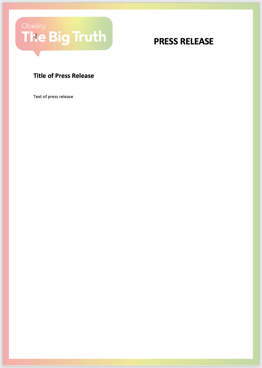 The big truth press release template.