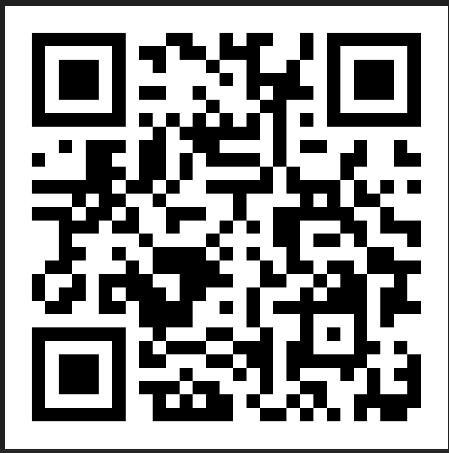 A black and white QR code on a plain background.